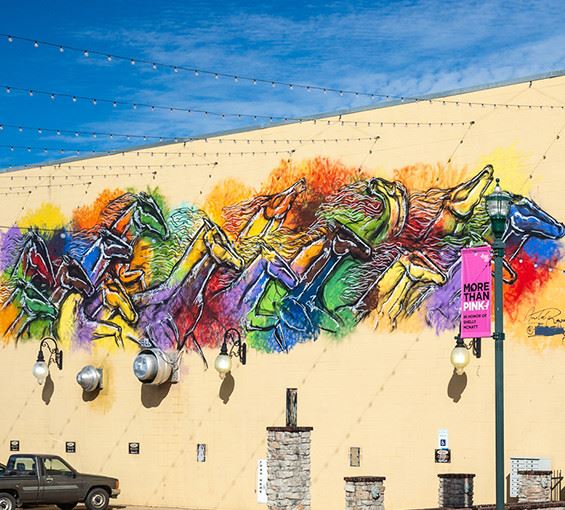 horse mural on the wall