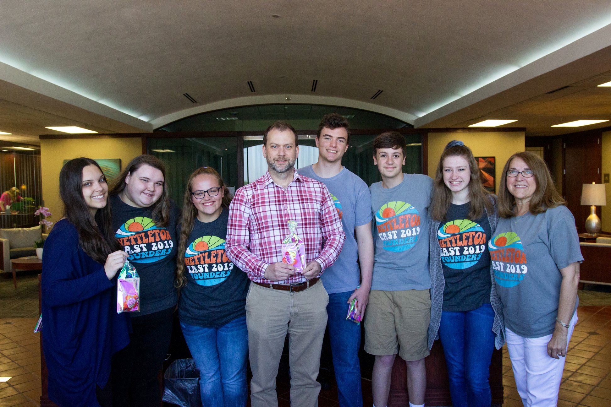 Nettleton EAST students stand with teacher Sandra Taylor and City of Jonesboro Digital Media Special