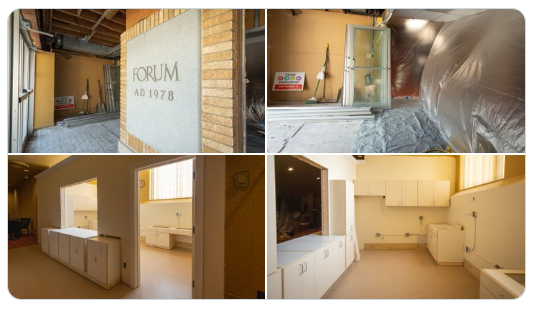 Forum renovation work to the front and upstairs.
