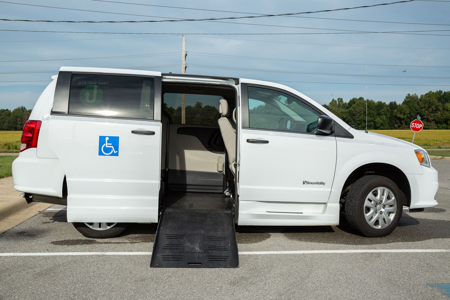 JET Paratransit Van with wheelchair ramp lowered.