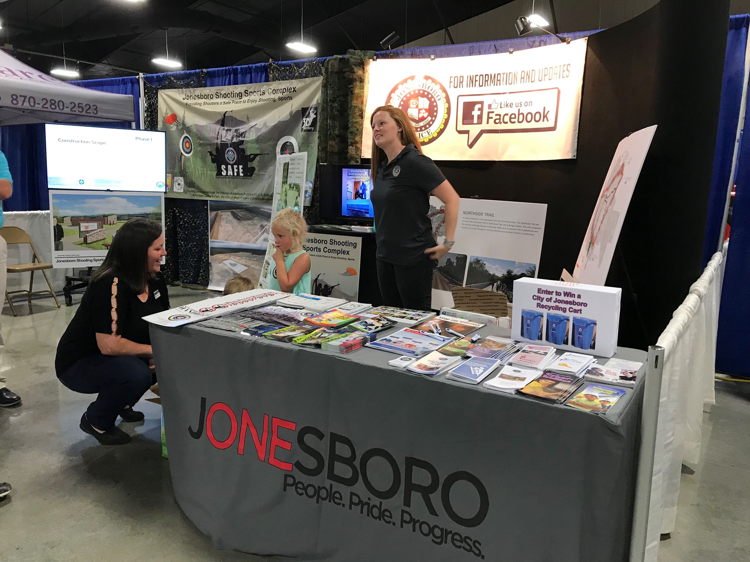 City of Jonesboro booth at the fair in the Exhibit Hall.