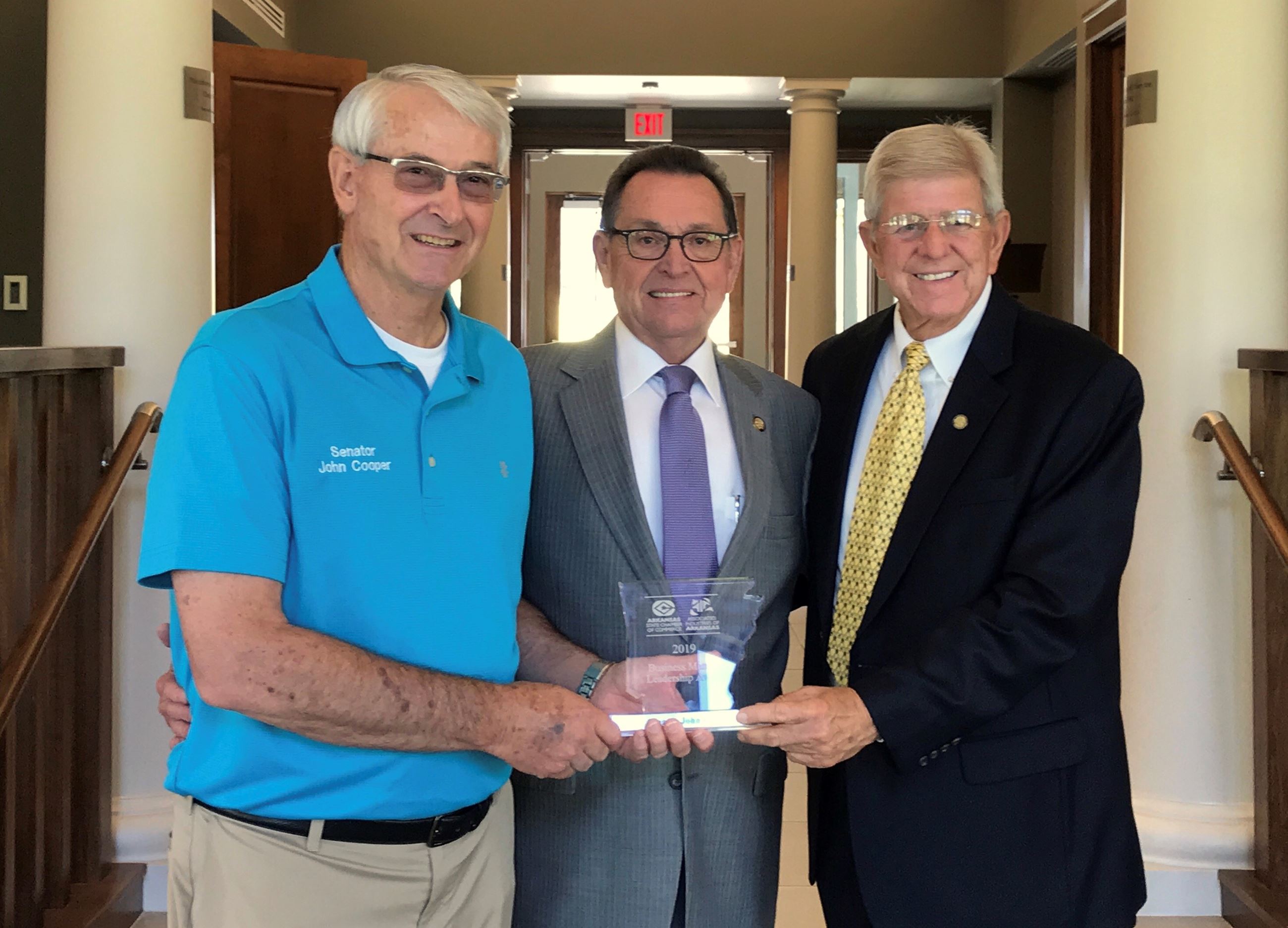 Mayor Harold Perrin with Senator John Cooper and State Representative Dwight Tosh who hold their 201