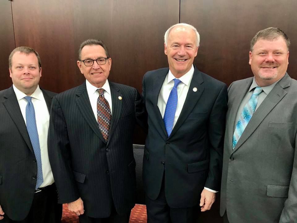 Mayor Harold Perrin with Governor Asa Hutchinson 