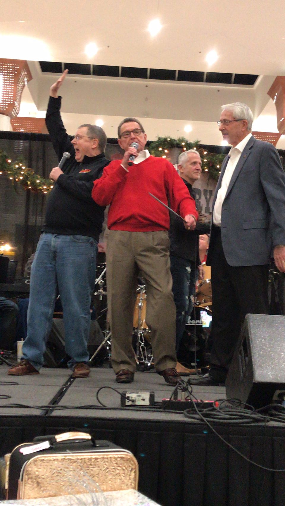 Mayor Perrin on stage with Trey Stafford and Senator John Cooper