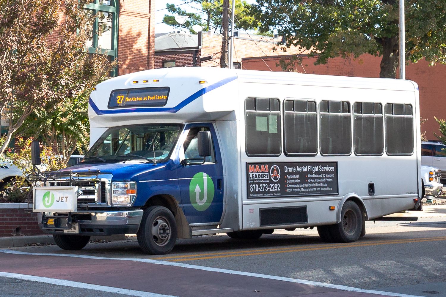 JET bus driving on street