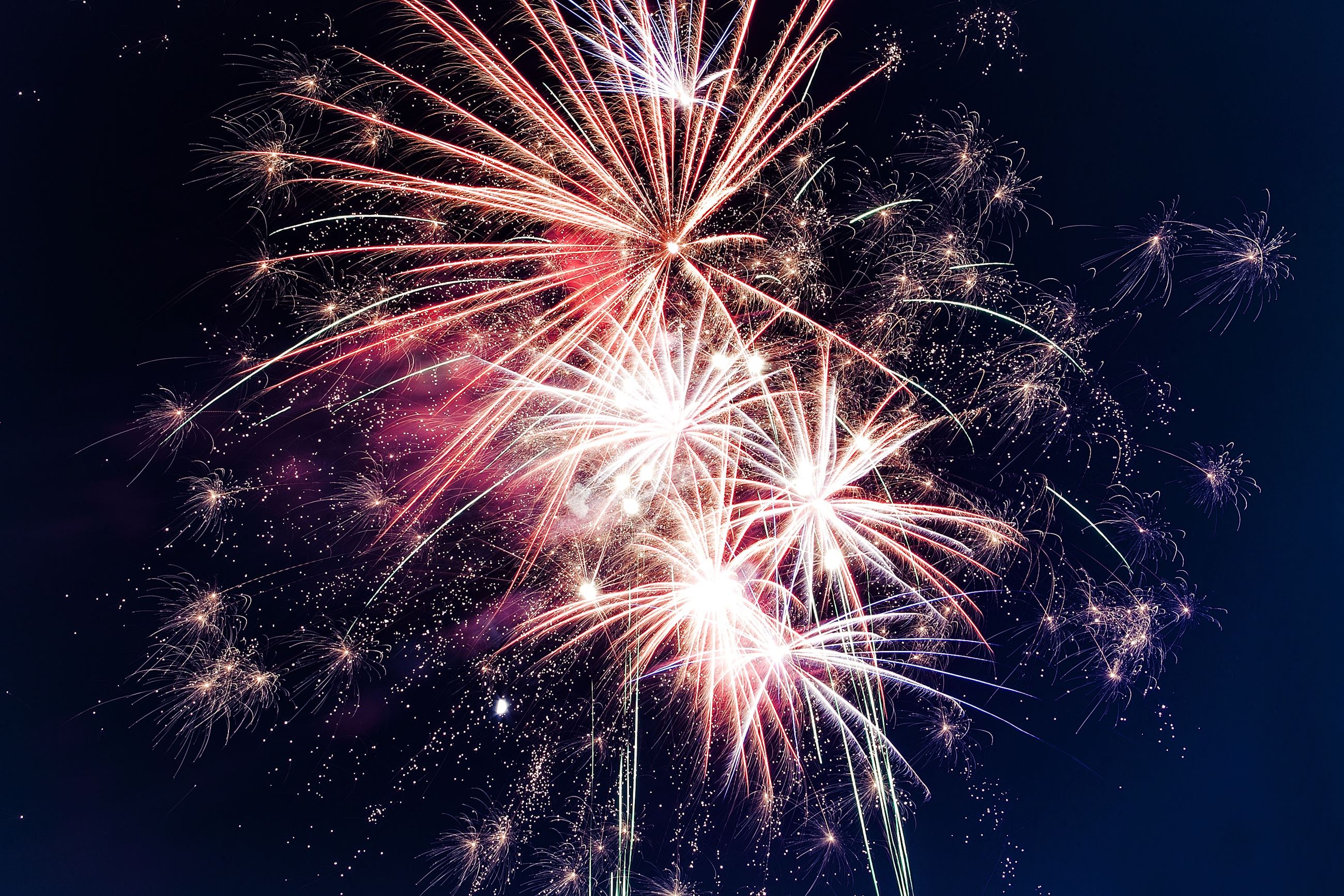 Fireworks exploding in air