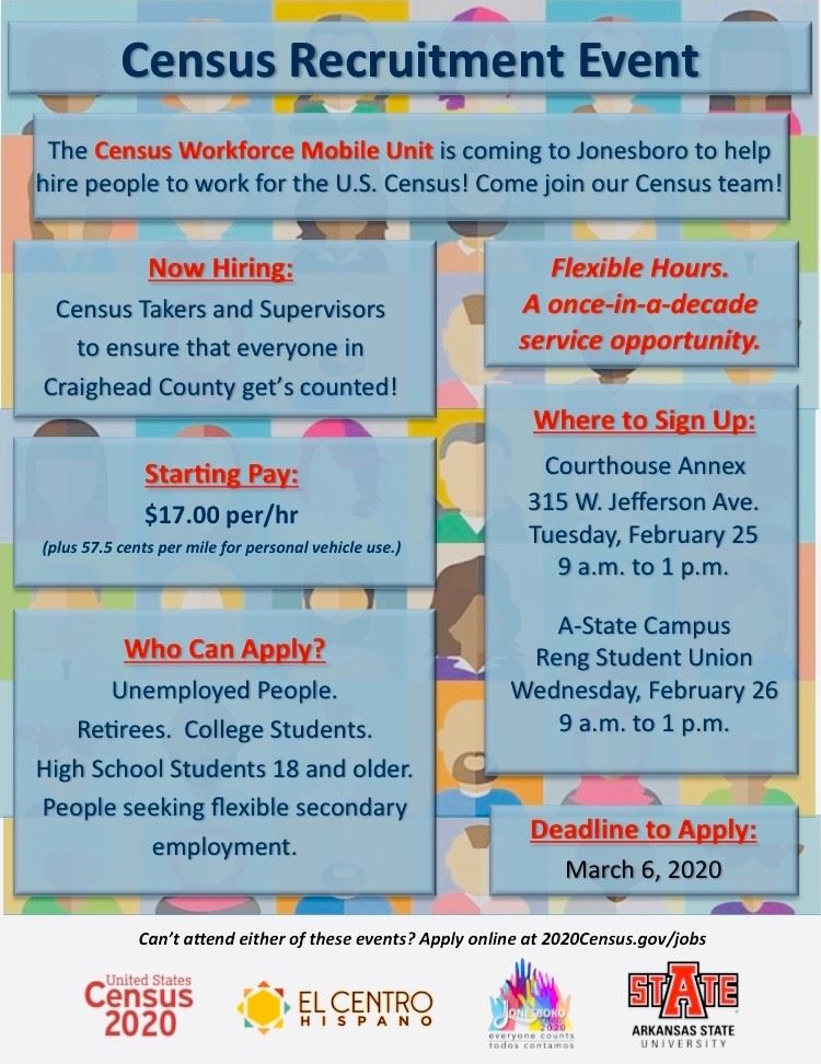 Census Recruiting Announcement Graphic