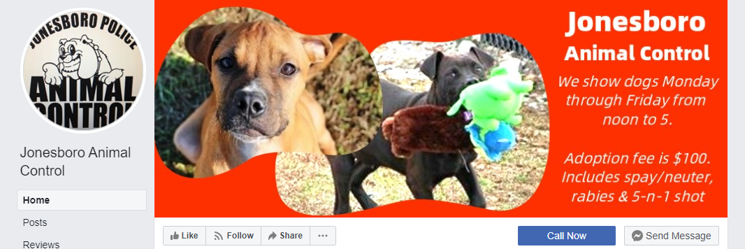 Jonesboro Animal Control Facebook page cover