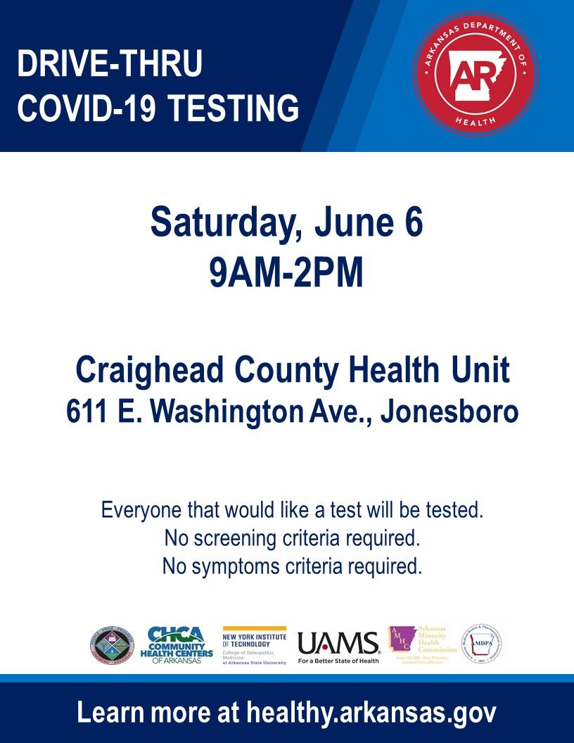 Drive-thru COVID-19 Testing graphic