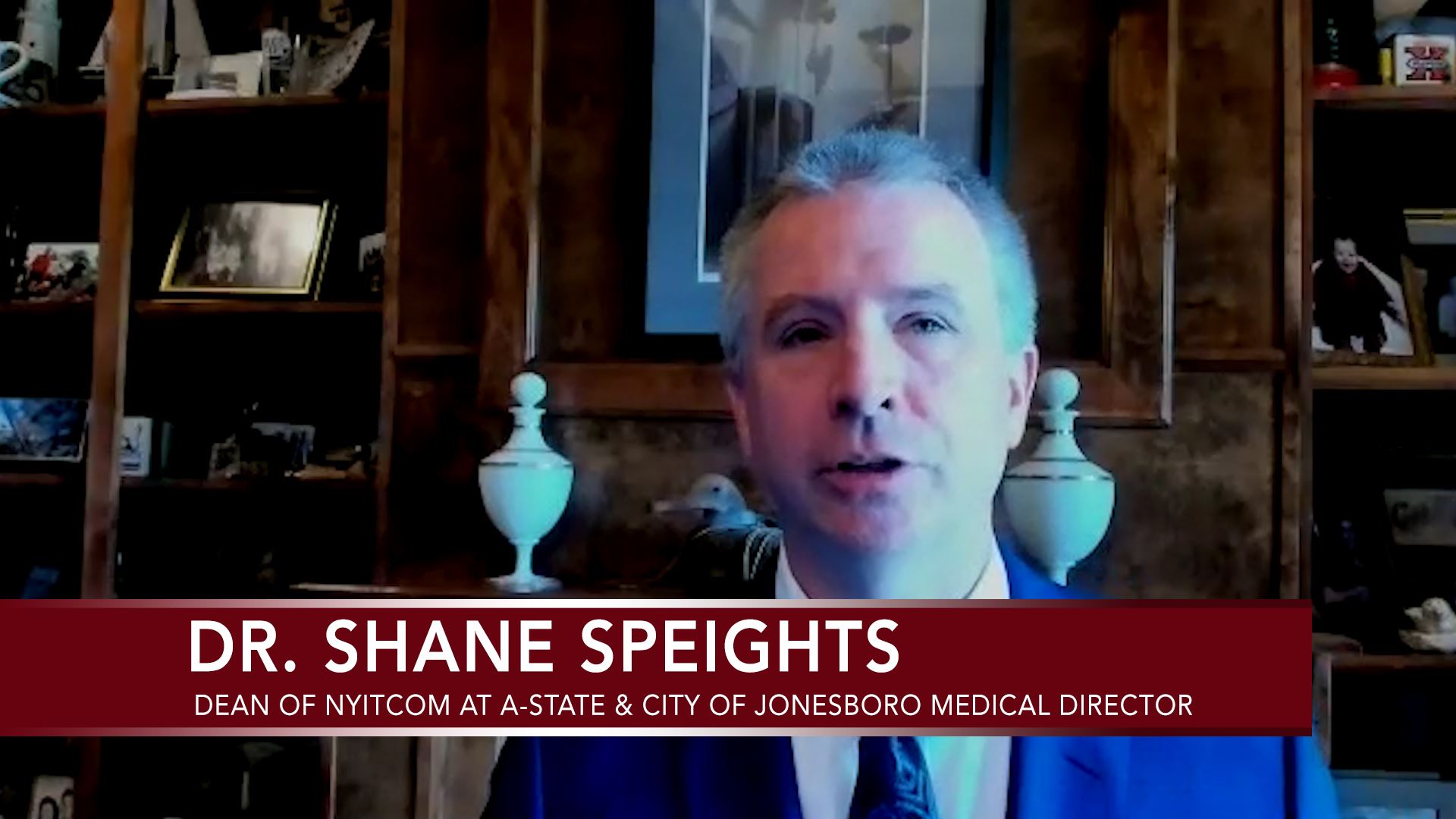 Dr. Shane Speights speaking on camera