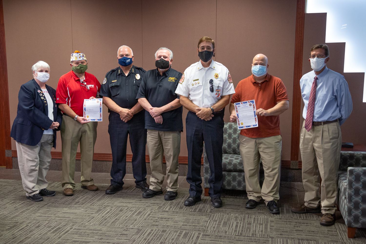 Elks Lodge and VFW Representatives standing with City of Jonesboro staff 