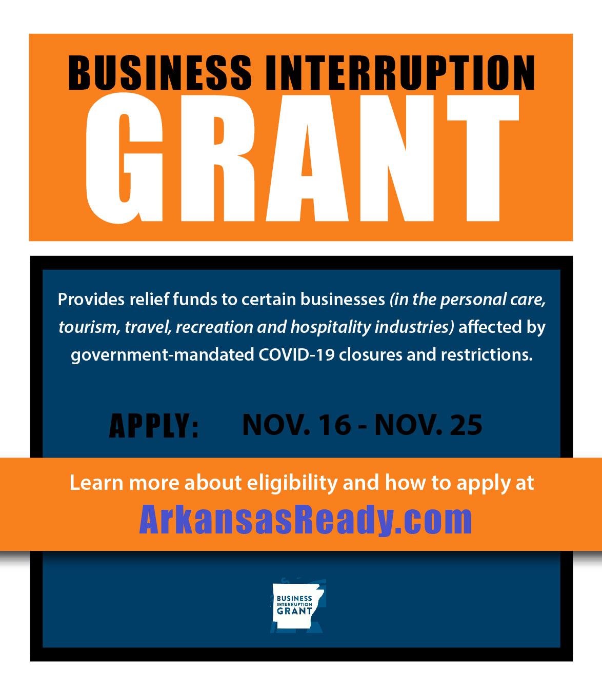 Business interruption grant graphic