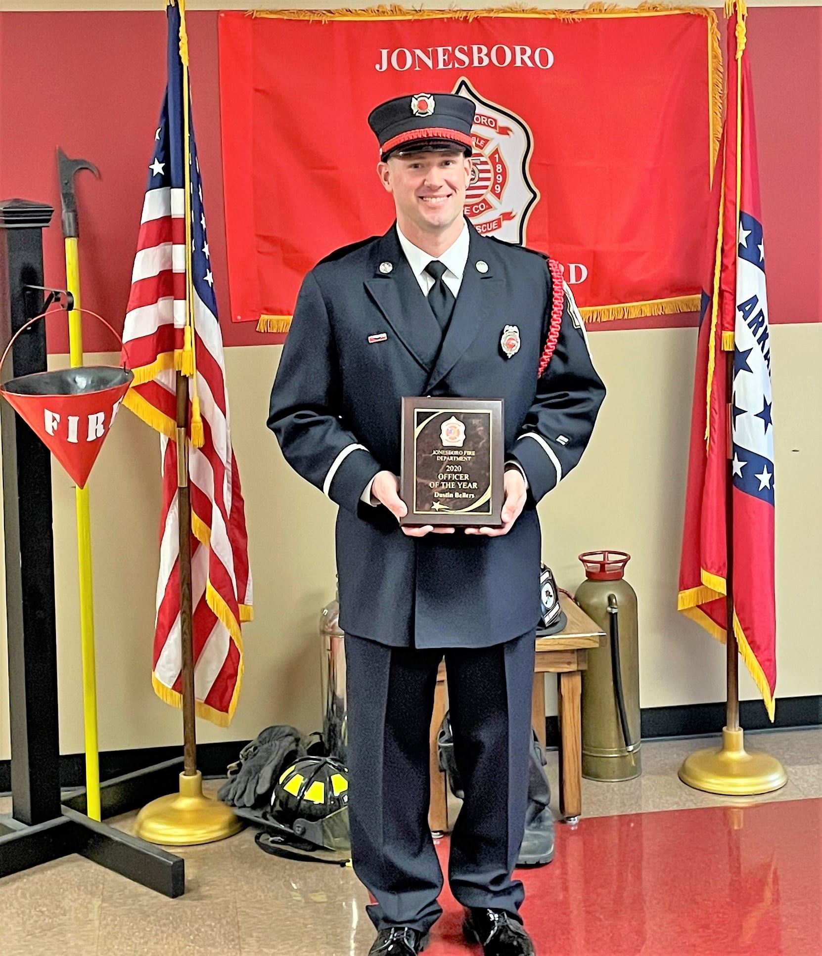 Jonesboro Fire Department 2020 Officer of the Year Dustin Bellers