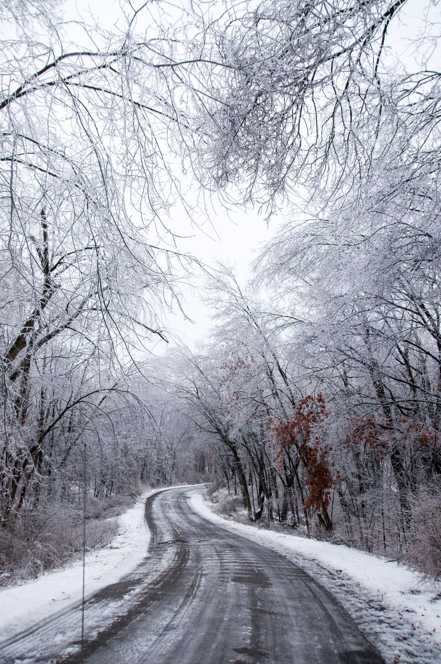 Icy and snowy road