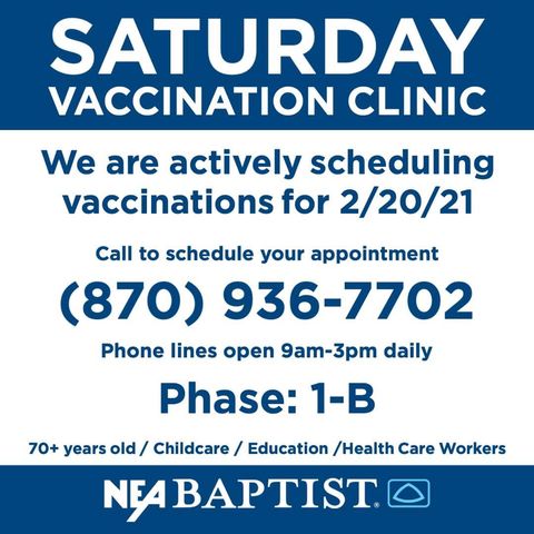 NEA Baptist COVID-19 Vaccinations graphic 