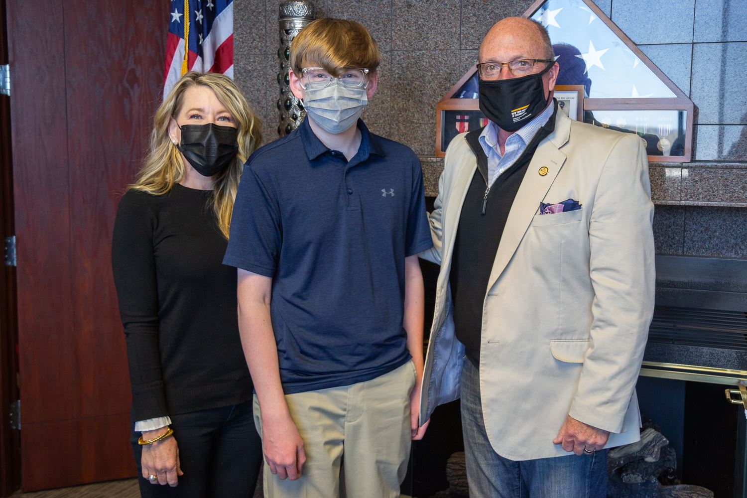 Michelle Boots, Andrew Boots, and Mayor Copenhaver standing together