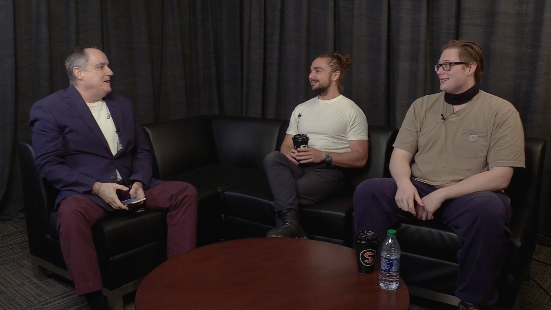 Host Bill Campbell talking with Paulie Litt and Robert Rinearson during the show