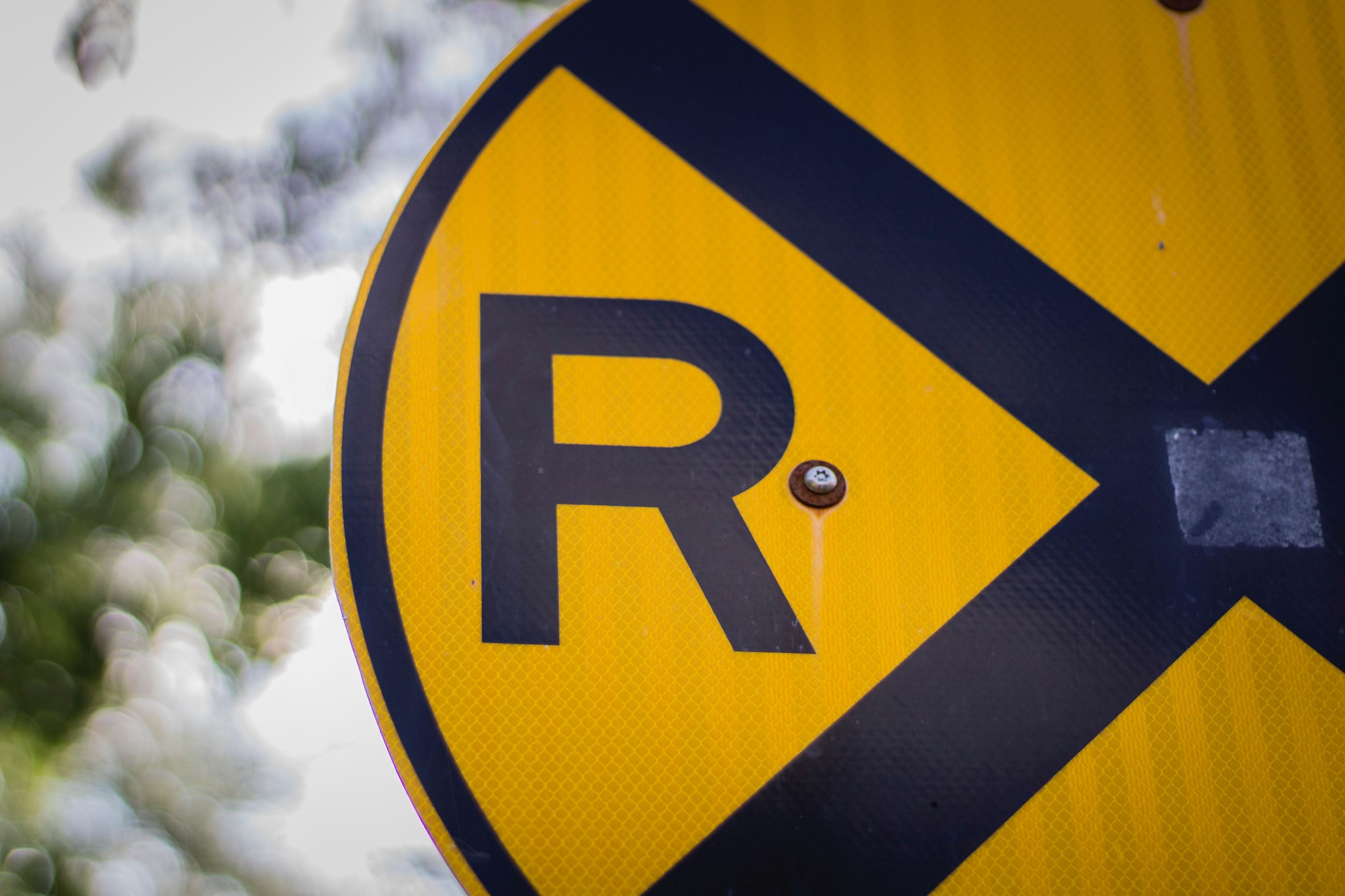 Railroad crossing sign