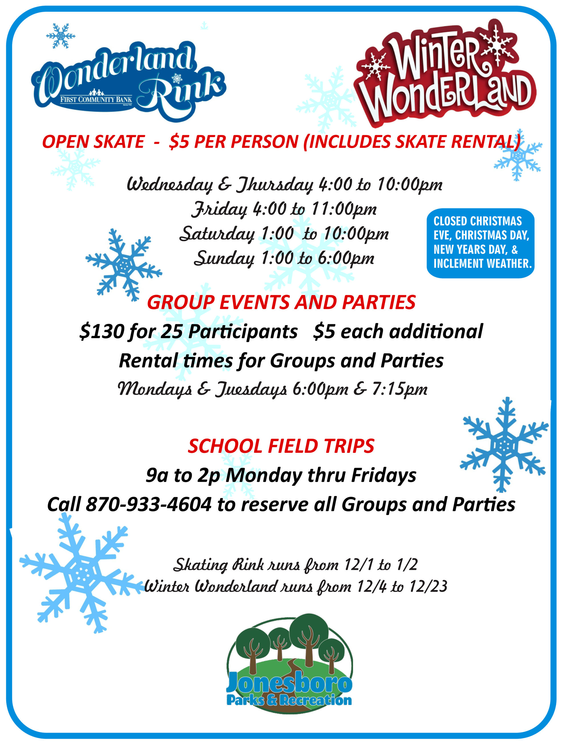 Winter Wonderland Flyer 2021
