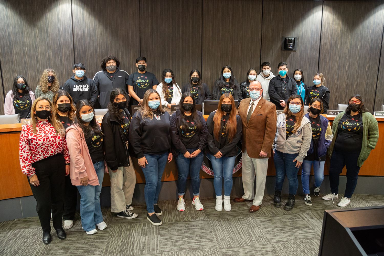H.E.L.P. students with Mayor Copenhaver
