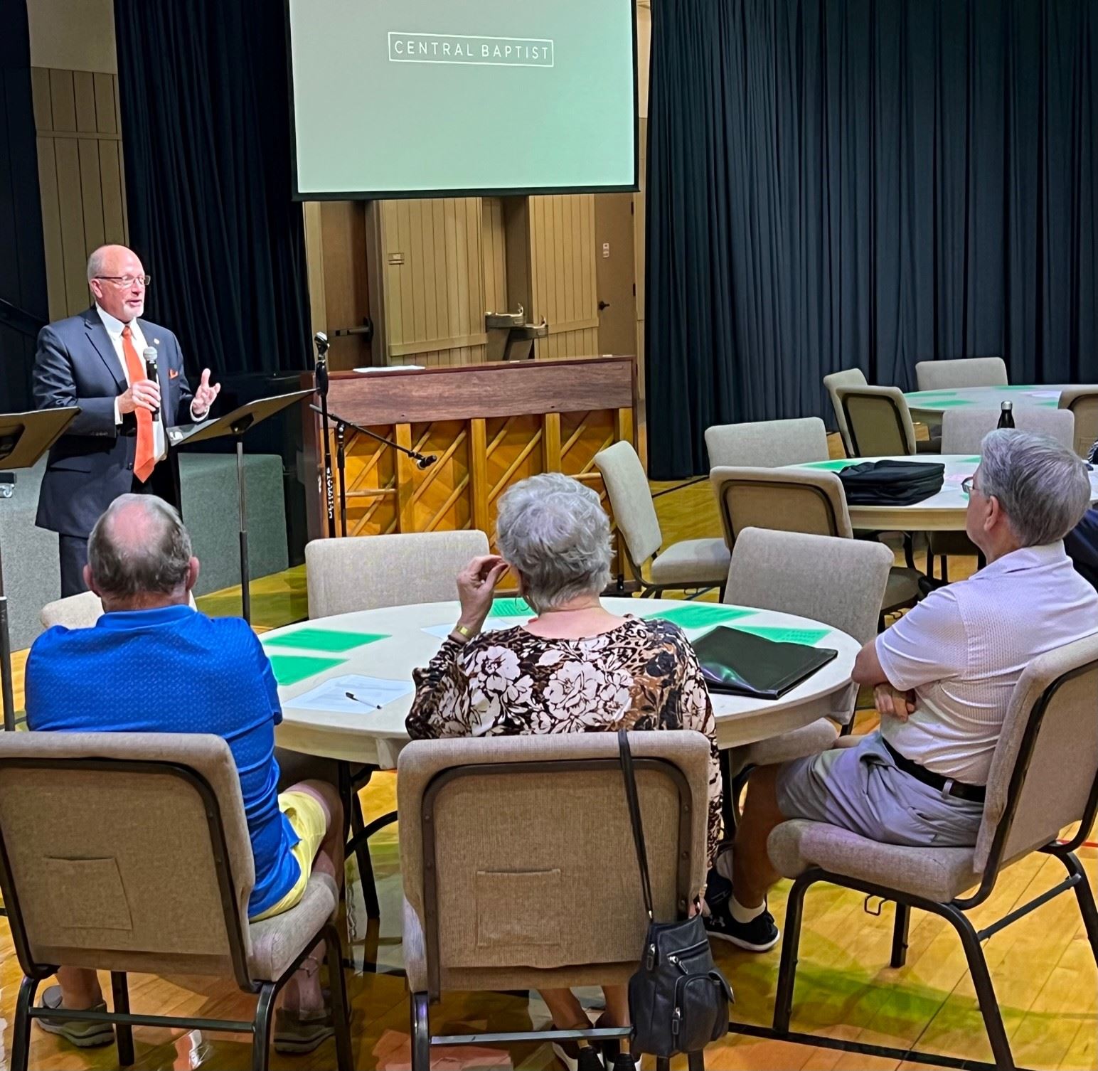 Mayor speaking to seniors at Central Baptist Church