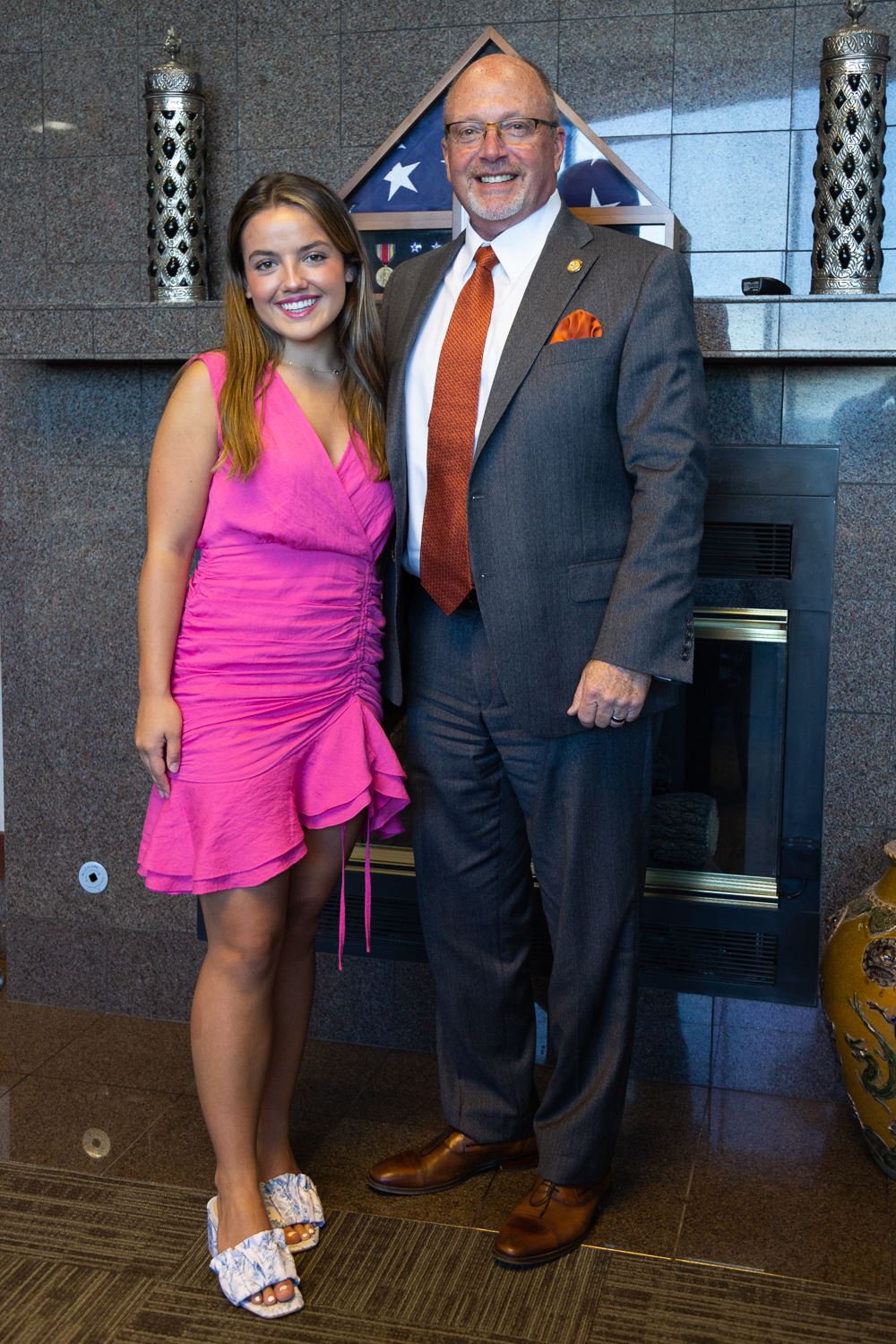 Bennett Young and Mayor Copenhaver posing for camera