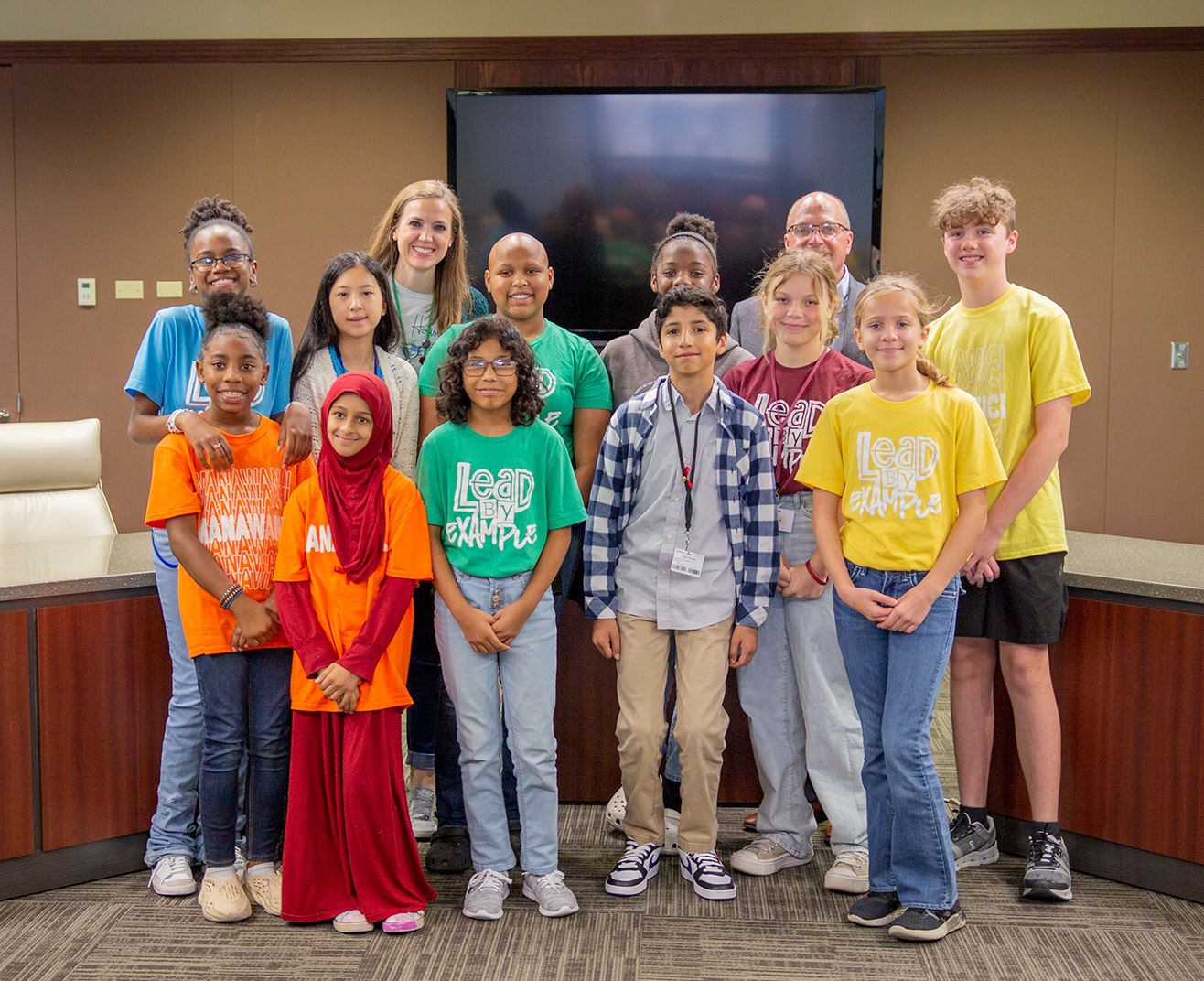 Students from University Heights School of Medical Arts with Mayor Copenhaver