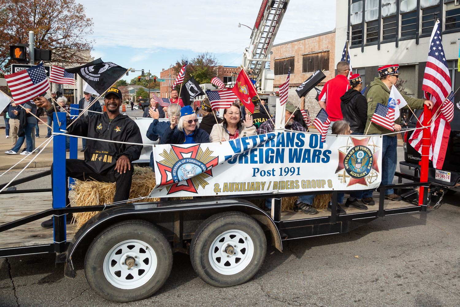 VFW members on a float