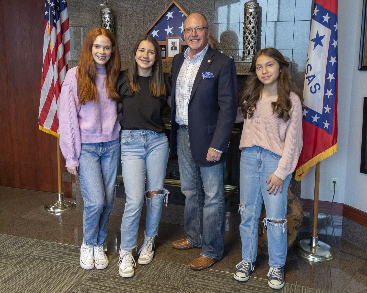 EAST Students and Mayor Copenhaver standing together