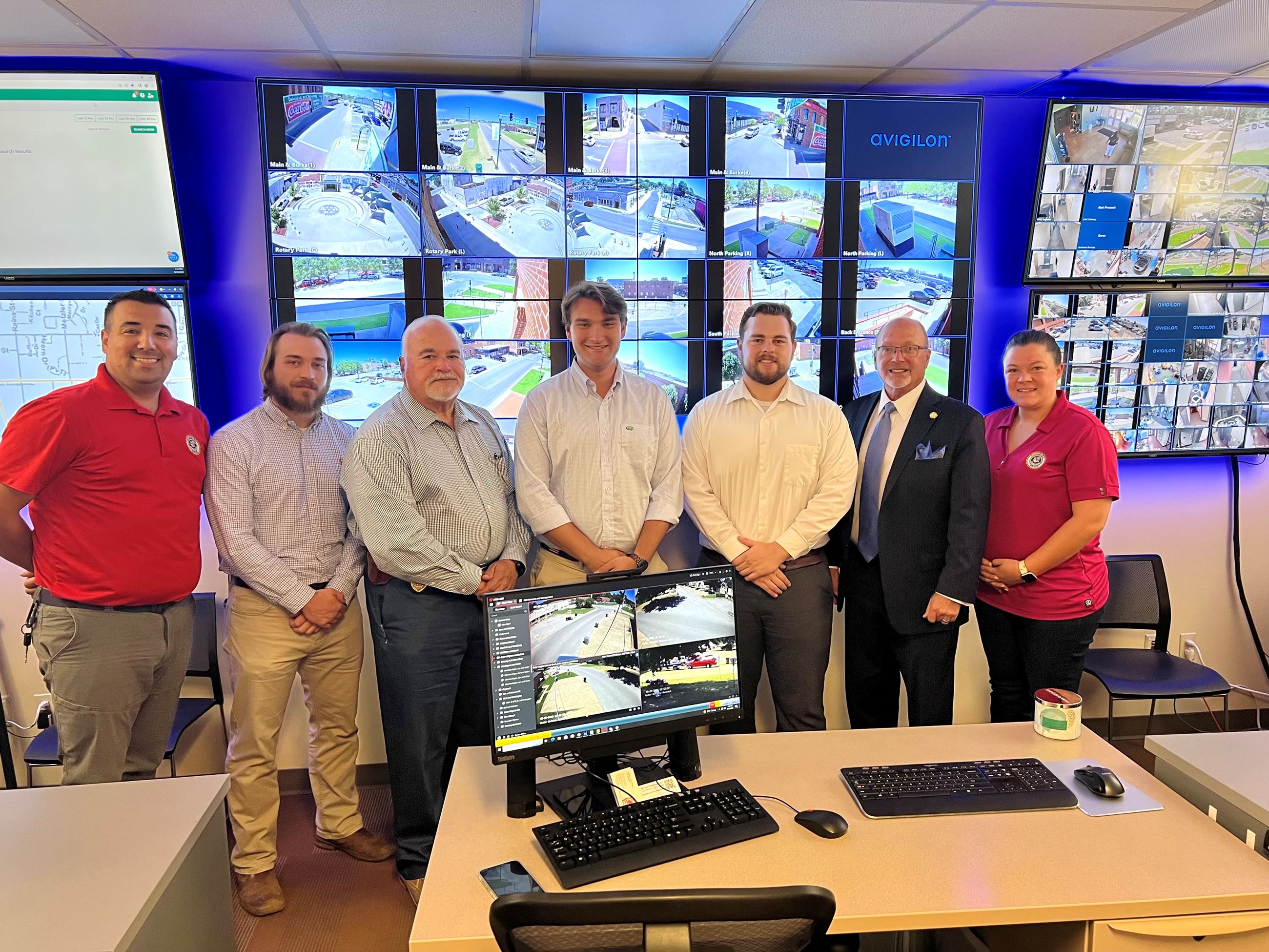 Mayor Copenhaver and Boozman's Staff at Real-Time Crime Center  