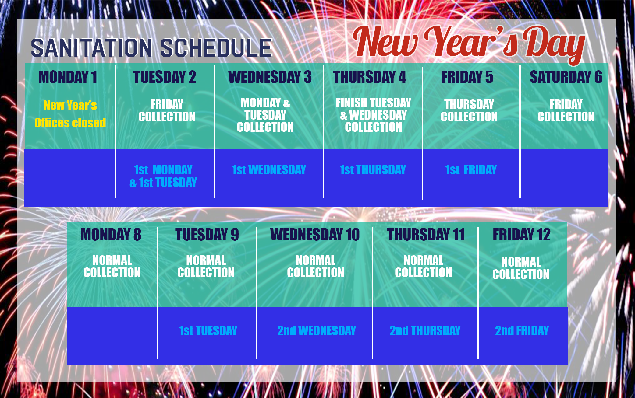 sani-schedule_new years Jan 1-12 2024